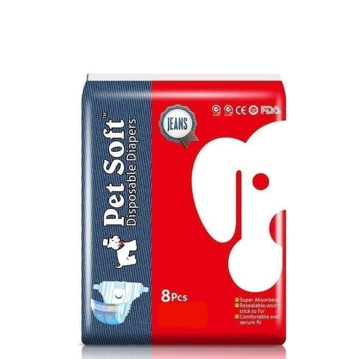 ผ้าอ้อมสําเร็จรูปสําหรับสัตว์เลี้ยง Soft Pampers Jeans - ผ้าอ้อมสุนัขแบบพิเศษ