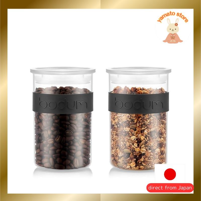 BODUM Canister PRESSO Plastic Storage Container 1000ml Set of 2 for Food, Coffee, Tea Storage, Dishw