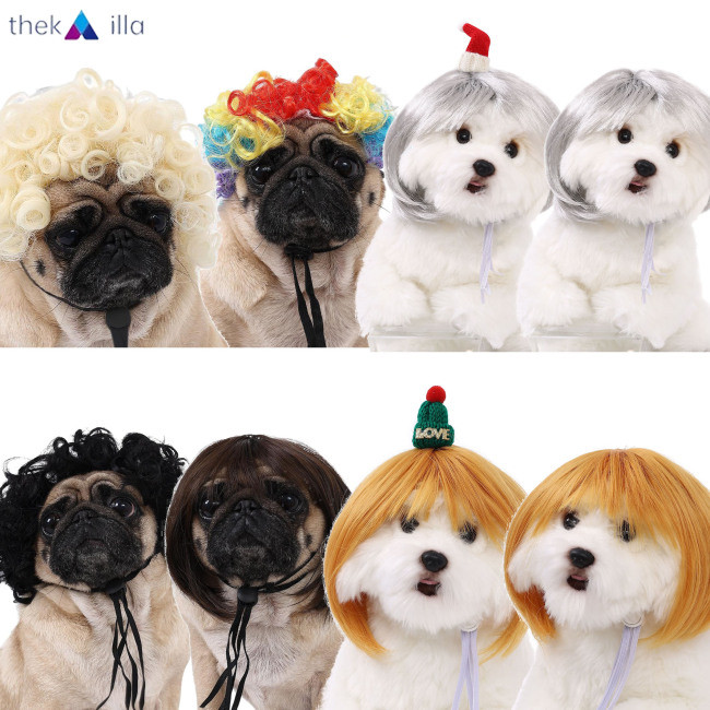 【ของแท้ 100%】วิกผมคอสเพลย์สุนัขตลก, ของเล่นเครื่องแต่งกายสวมศีรษะแฟชั่น, อุปกรณ์สําหรับสัตว์เลี้ยง, แต่งตัวสุนัขสําหรับวันฮาโลวีน
