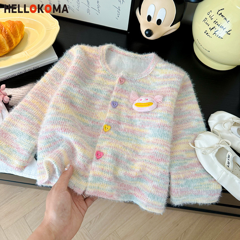 ฤดูใบไม้ผลิและฤดูใบไม้ร่วงสาวหวานถักตุ๊กตาสาวสไตล์ตะวันตกทุกการจับคู่แจ๊กเก็ตด้านบนเสื้อกันหนาวสไตล์เกาหลี