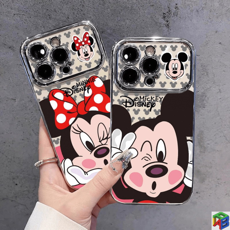 Creative Minnie และ Mickey สําหรับ Apple 15/16promax เคสโทรศัพท์ iphone14plus 11/12/13Pro Max Xsmax Premium Electroplated รวมทุกอย่างป้องกันกรณี
