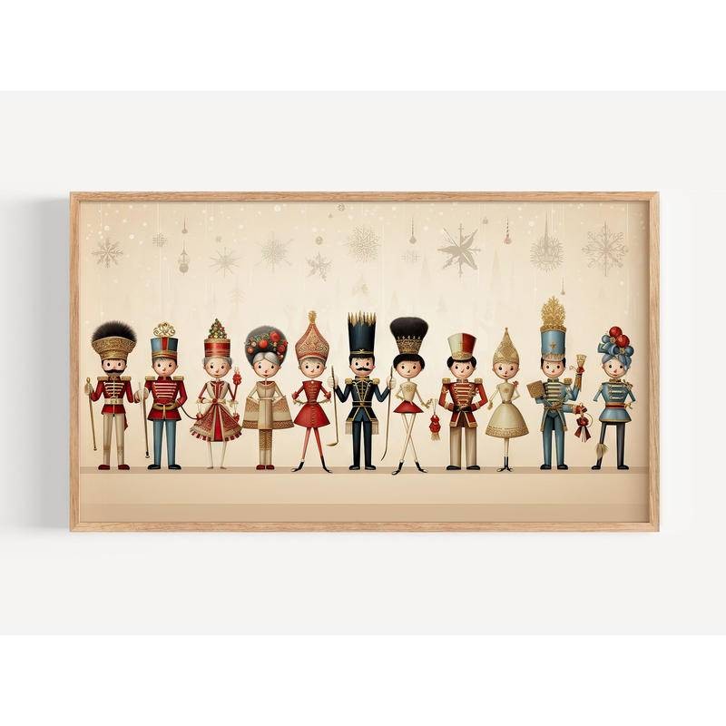 Nutcracker พิมพ์ชุด 3 ชิ้น Christmas Nursery ของขวัญ Christmas Holiday Wall Decor Xmas Gallery โปสเตอร์ศิลปะผนังคริสต์มาส, ตกแต่งบ้าน, ไม่มีกรอบโปสเตอร์