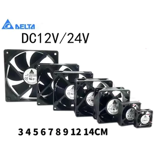 Delta DC12v 24v4 5 6 7 8 9 12 ซม.เงียบแชสซีอินเวอร์เตอร์คอมพิวเตอร์พัดลมระบายความร้อน