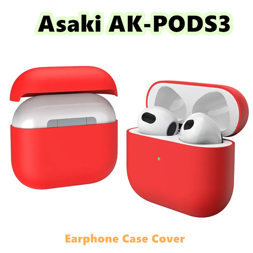 【Case Home】นําไปใช้กับ Asaki AK-PODS3 เคส Case เคสหูฟัง สีทึบระดับพรีเมียม ซิลิโคนนุ่ม เคส เคสหูฟัง