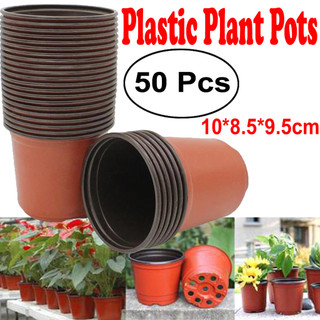 50PCS Plastic Seedling Planting Dual Color Nursery Flower Pot Plastic Plant Pots Desktop Potted