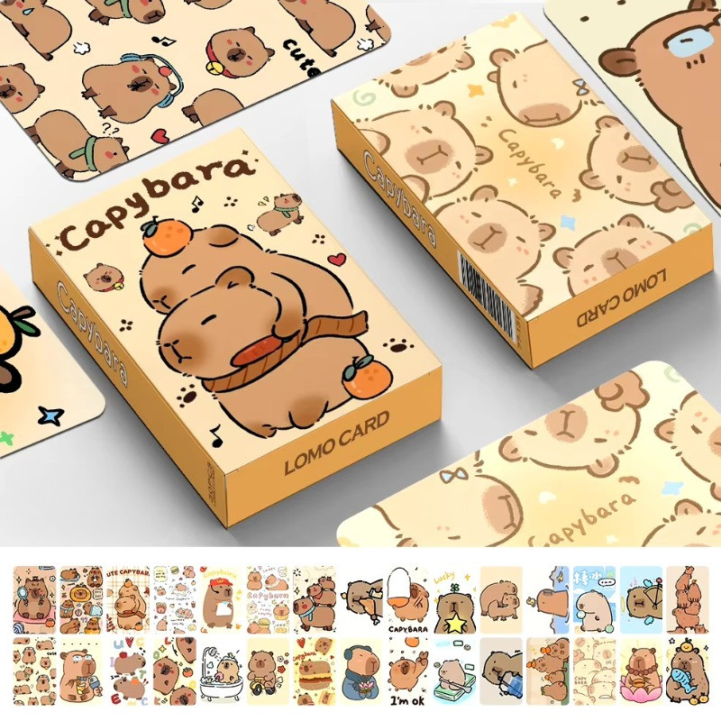 50 ชิ้น Capybara การ์ด Lomo อะนิเมะ HD Atlas ภาพโปสการ์ดกล่องของขวัญการ์ตูนคอลเลกชันการ์ตูนพัดลมของเ