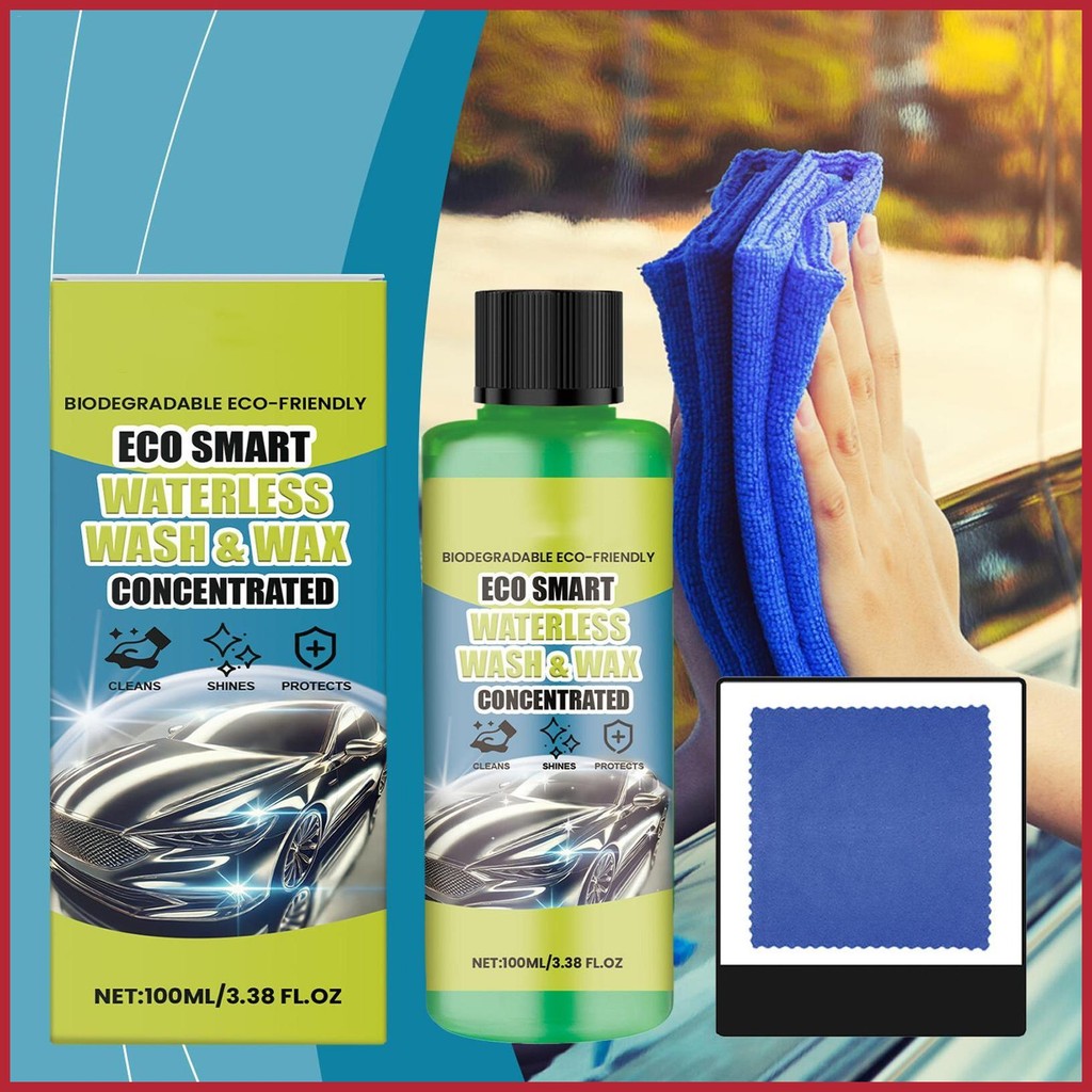 สําหรับยานพาหนะส่วนใหญ่ Car Wash Kit 100ml Waterless Car Wash Wax Kit Car Detailing Accessories Car 