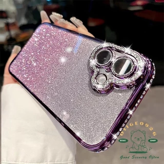 เคส iphone16 ชุบเพชรเคสโทรศัพท์ iphone16 Pro Max 15 14 13 12 11 เคสสําหรับเคส iPhone ซิลิโคนนุ่ม TPU กันกระแทก