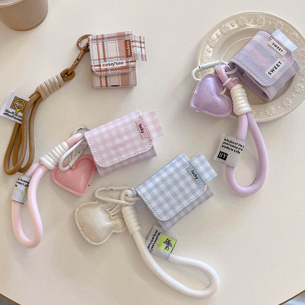 Lattice หนังสําหรับ AirPods 4 2024 หูฟังสําหรับ Apple AirPods 1 2 3rd 4th Generation Pro 2nd Pro3 ฝาครอบ Lanyard ชุดหูฟังกระเป๋า – โปรปัง