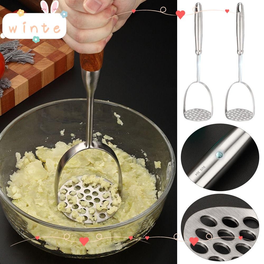 Winte มันฝรั่ง Masher Beans Heavy Duty Potato Smasher ความดันโคลนอาหารมันฝรั่งบดโลหะ Mashing ภาชนะ
