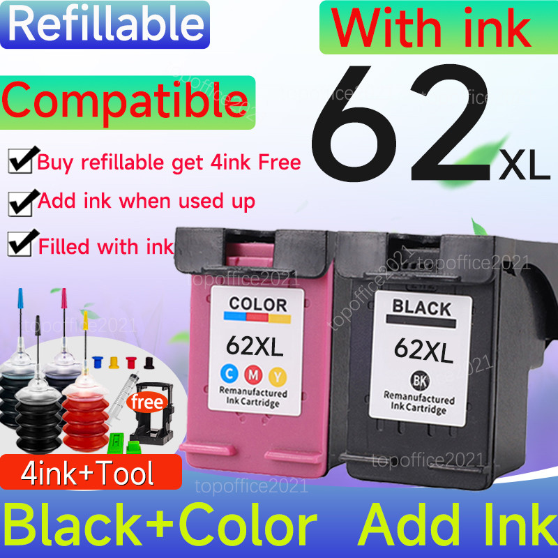 Hp 62xl ตลับหมึก hp 21 xl hp62xl hp 62 xl เข้ากันได้กับ 5540 5542 5545 5640 5544 5642 8040 8045