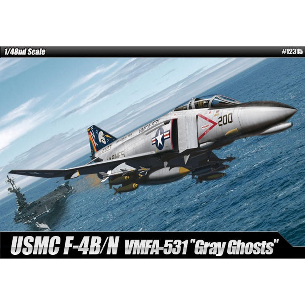 Academy 1/48 McDonnell Douglas F-4B/N Phantom II USMC VMFA-531 สีเทา Ghosts 12315