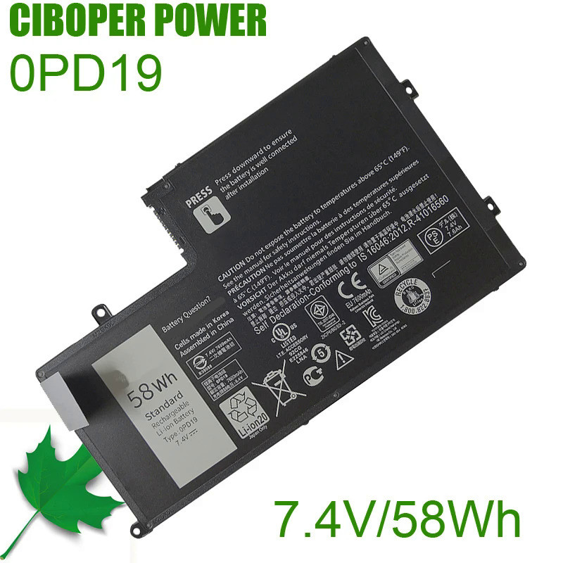 CP Laptop Battery 0PD19 OPD19 7.4V/58Wh For Latitude 3550 i5547-3750sLV 15''  5445 TRHFF 58DP4 86JK8
