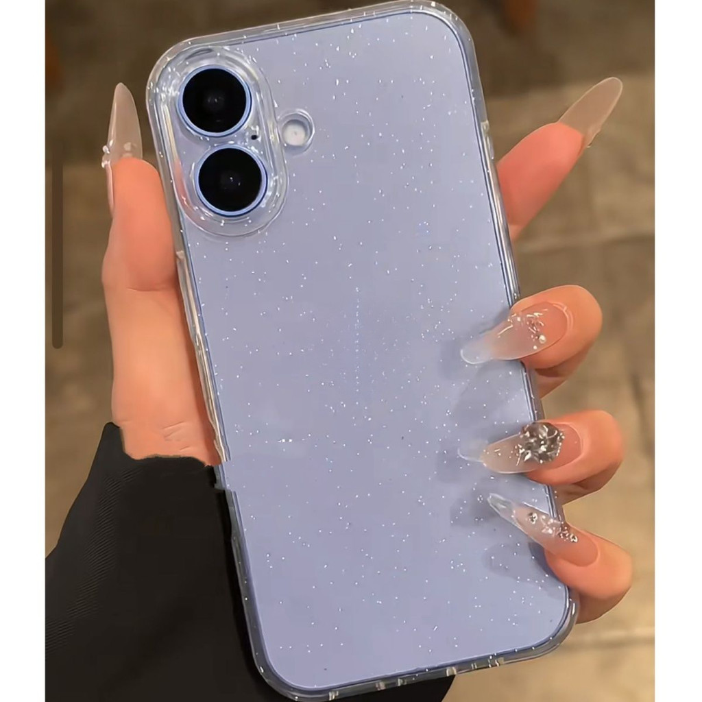 Ins Influencer สไตล์เดียวกัน Glitter เหมาะสําหรับ Apple 16/15 เคสโทรศัพท์ 14/12promax โปร่งใส xr/xs ญี่ปุ่นเกาหลี 7/8plus เคสโทรศัพท์