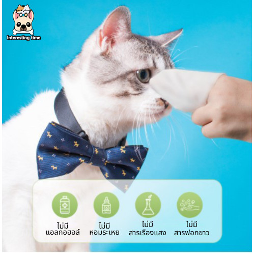 [พร้อมส่ง] ✨ทิชชู่เปียก 80 แผ่น แผ่นเช็ดแมว ทิชชู่หมา Pet wipes สัตว์เลี้ยง สำหรับเช็ดสัตว์เลี้ยง ปราศจากแอลกอฮอล์ - รูปที่ 4