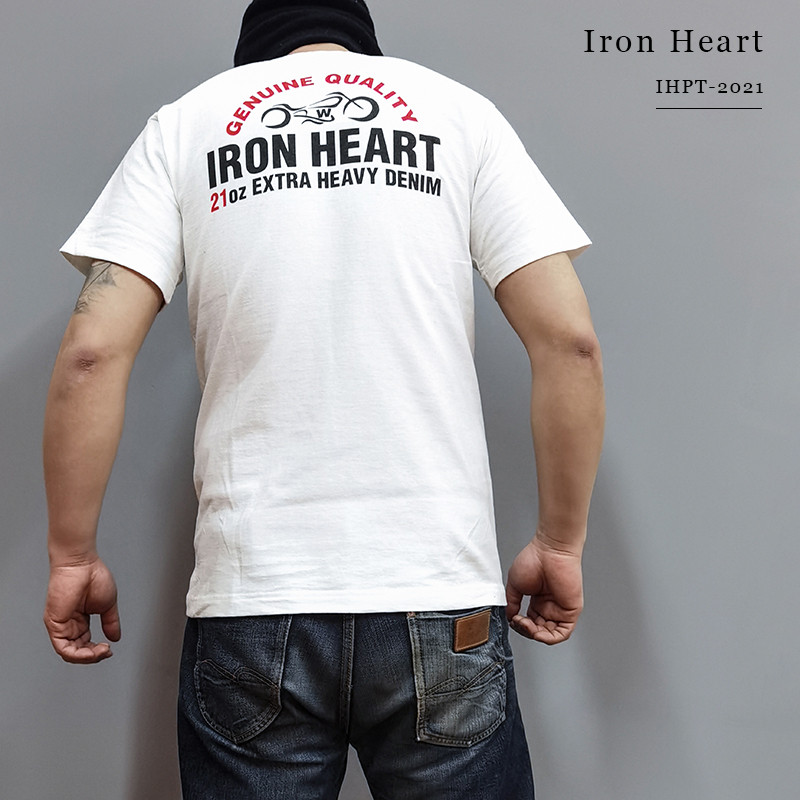 Iron HEART IRON HEART สไตล์ฤดูร้อนพิมพ์ผ้าฝ้ายแท้ทุกการแข่งขันผู้ชายผู้หญิงเสื้อยืดแขนสั้น