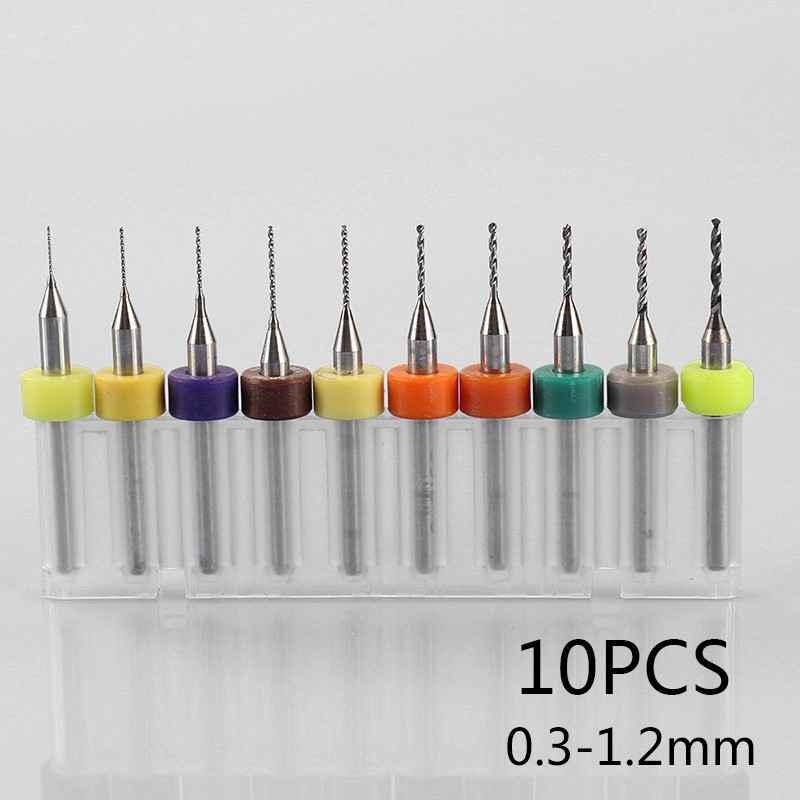 [LSAR] 10 ชิ้น/เซ็ต 0.3-1.2 มม. ดอกสว่านเหล็กทังสเตน PCB พิมพ์แผงวงจรสว่าน