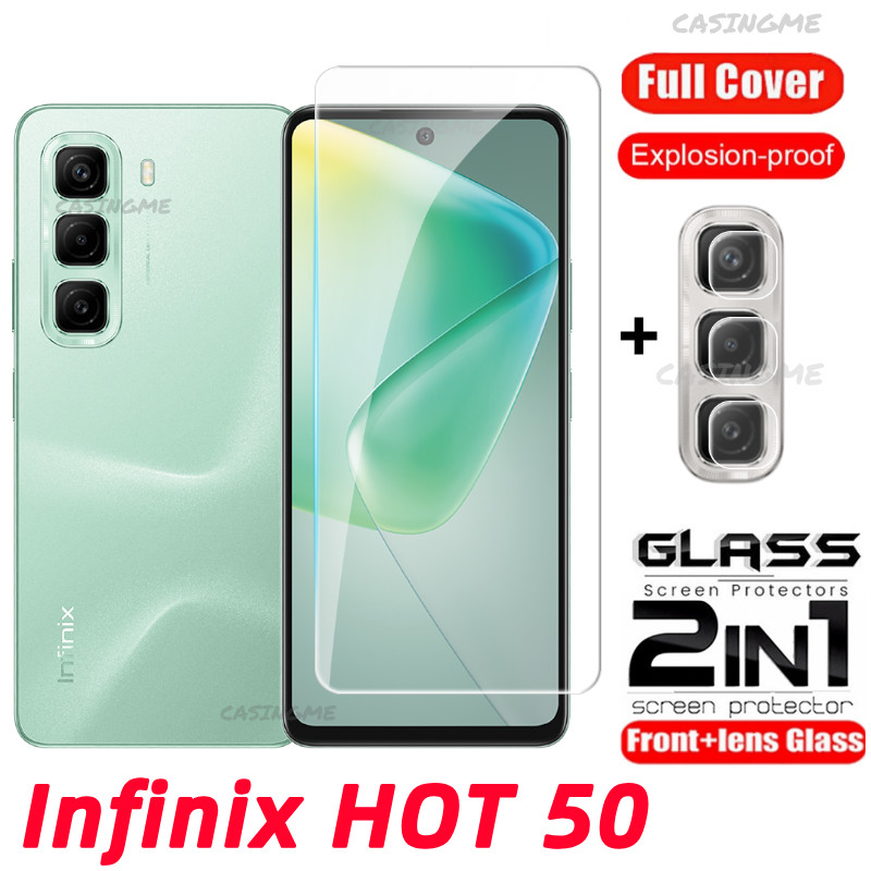 Infinix HOT 50 2024 4G กระจกนิรภัย Flim สําหรับ Infinix HOT 50 Hot50 50i infinixHot50 50Hote 4G 5G 2024 ฟิล์มด้านหน้ากลับเลนส์กระจกกลับกล้องเลนส์ป้องกันหน้าจอ