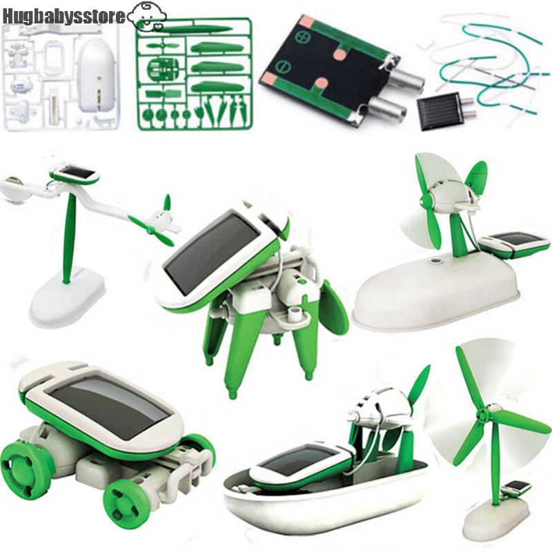 [Hugbabysstore] 1 X Creative DIY Power Solar Robot Kit 6 In 1 ของเล่นการเรียนรู้การศึกษาสําหรับเด็กใหม่