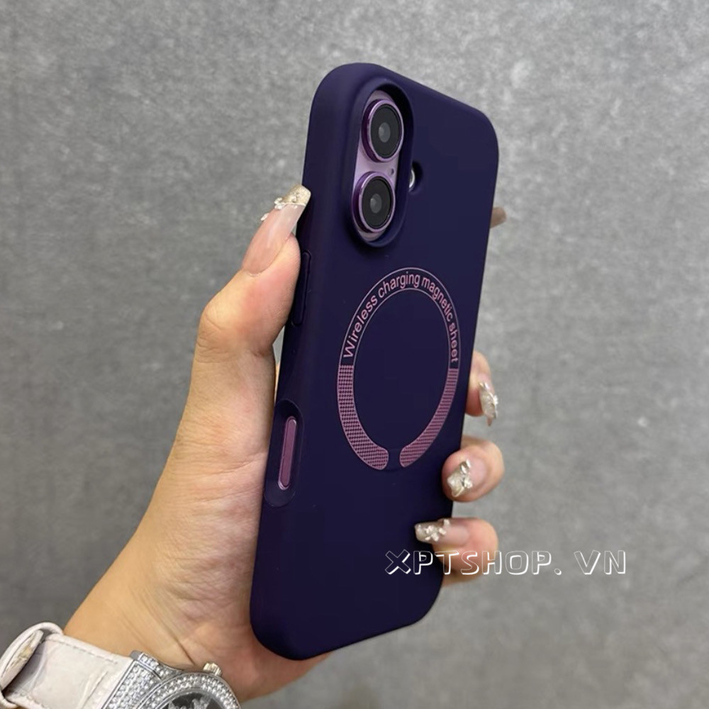 Dark Night สีม่วงแม่เหล็กซิลิโคนเหลวเคสโทรศัพท์สําหรับ iPhone 17 Pro Max 16 Pro 15 14 13 12 Pro Max 11 ครอบคลุมเต็มรูปแบบกันกระแทกป้องกันปลอก