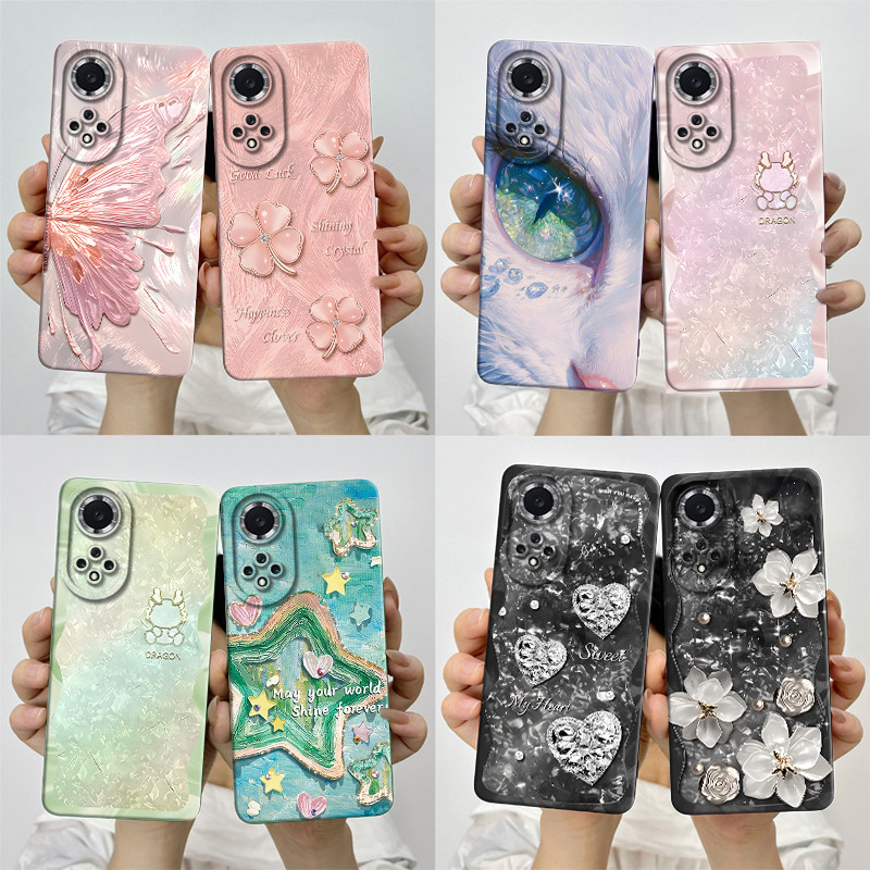 เคสโทรศัพท์สําหรับ huawei nova 9/honor 50 แฟชั่นกันกระแทกฝาครอบโทรศัพท์สําหรับ huawei nova 9/honor 50 ครึ่งห่อ Coque น่ารักภาพวาดฝาครอบโทรศัพท์