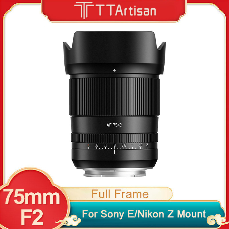 TTArtisan 75mm F2 กรอบ AF Auto Focus Prime Focus เลนส์กล้องสําหรับ Sony E Nikon Z A7M4 A6000 ZVE10 A