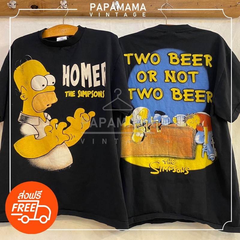 [ THE SIMPSONS ]  Homer The Simpson @1990 tag Original Bootleg แท้ เสื้อการ์ตูน เดอะซิมซันส์ papamama vintage shirtSize