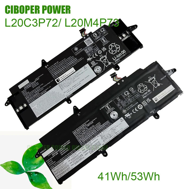 CP Laptop Battery L20C3P72 L20M4P73 41WH/53WH For ThinkPad X13 GEN G2 Series Notebook L20M3P72 L20C4