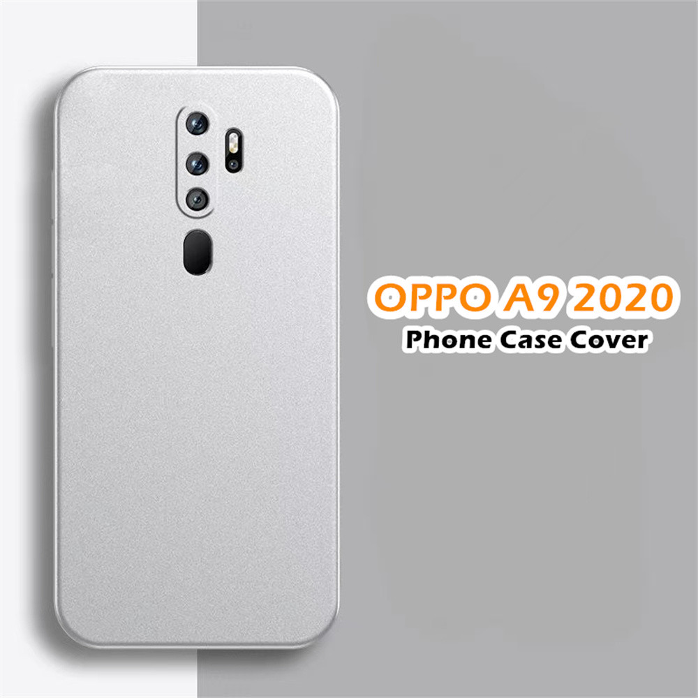 สําหรับ OPPO A9 2020 ฝาครอบซิลิโคนเต็มรูปแบบ Easy Classic Simple สีทึบ Live-action เคสโทรศัพท์ฝาครอบ - รูปที่ 4