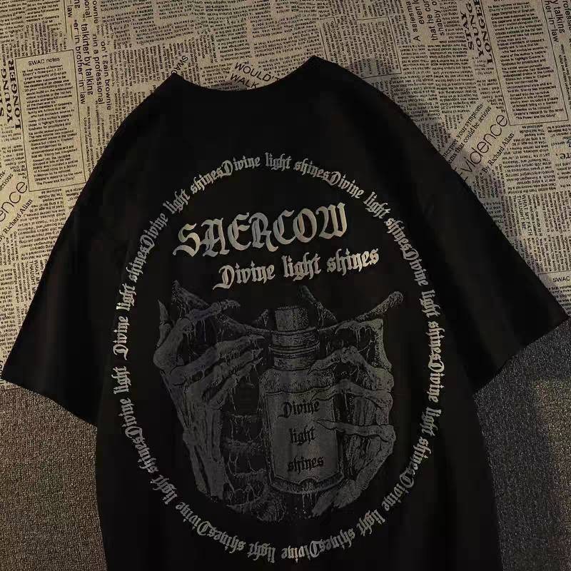 (จัดส่งตลอด 24 ชั่วโมง)Woo Right เสื้อยืดแขนสั้น โอเวอร์ไซส์ ลายสตรีทเท่มาก สไตล์วัยรุ่น ฮิปฮอป