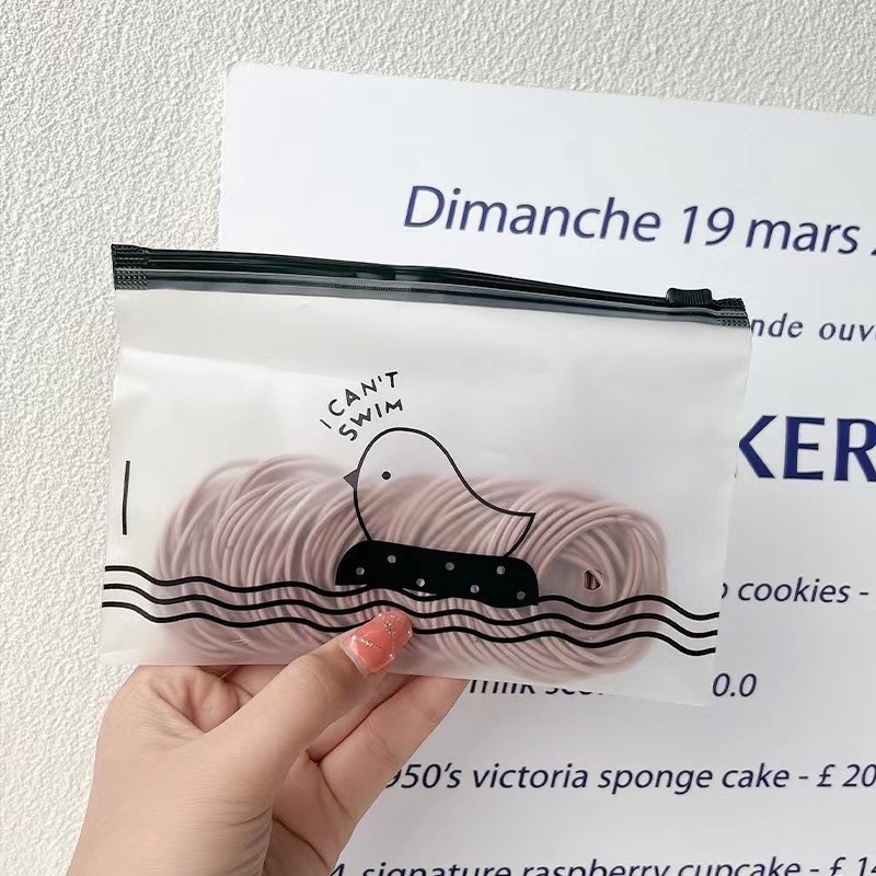 ยางรัดผม ยางรัดผมสีพื้น ยางรัดผมเด็กผู้หญิง สีพาสเทล สไตล์เกาหลี แพ็ค100เส้น พร้อมซองใส่🔮 - รูปที่ 4