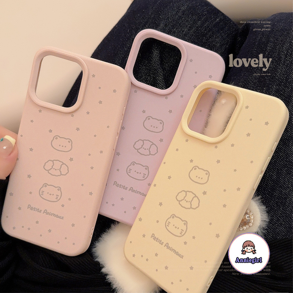 น่ารักหัวแมวซิลิโคนอ่อนนุ่มสําหรับ IPhone 16 14 15 Pro Max 16plus 12 13 Promax Macaron สีฝุ่นทนโทรศัพท์ปกหลัง