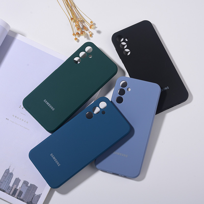 SAMSUNG Originalซิลิโคนเหลวสําหรับsamsung Galaxy S24 FE Ultra A16 A06 A55 A35 A54 A34 A73 A53 A33 A15 5G A52 A52S A72 4G 5Gกันกระแทก