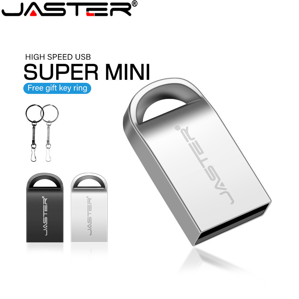 Jaster แฟลชไดรฟ์ USB 64GB 32GB 16GB 8GB 8GB ความเร็วสูง 4GB กันน้ํา สีเงิน