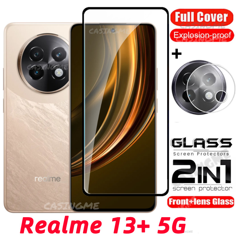 Realme 13 + 5Gป้องกันหน้าจอโปร่งใสคลุมทั้งหมดฟิล์มสําหรับRealme 13 + Realme13 + Realmi 13 + Plus 13Plus 13x 4G 5G 2024 กระจกนิรภัยเลนส์กล้อง
