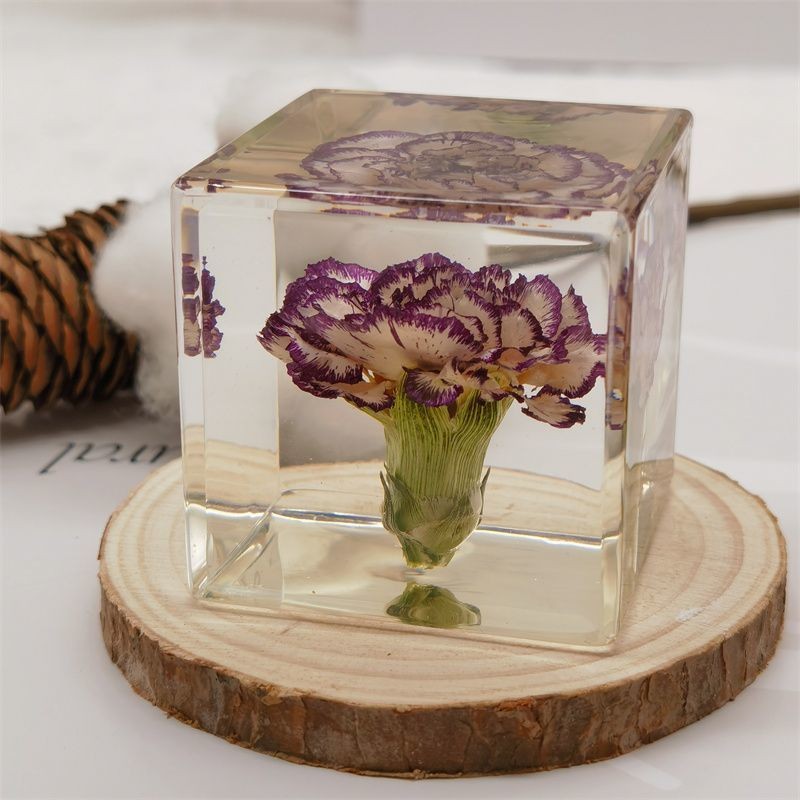 Resin eternal flower real dandelion Rose Cube simple modern home study office birthday gift ZNPZ