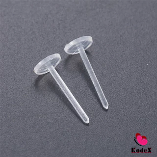 KDX แป้นต่างหูพลาสติก ป้องกันการแพ้ หรือ DIY ต่างหู สีใส มี 25 คู่