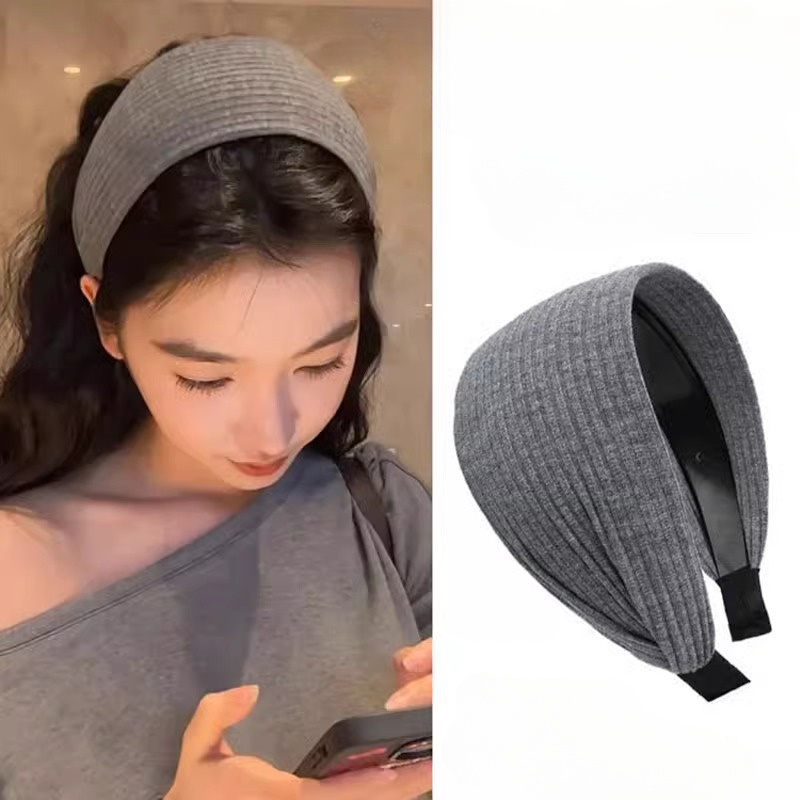 แฟชั่นเกาหลีใหม่ห่วงผมสีเทาผู้หญิงเครื่องประดับผม