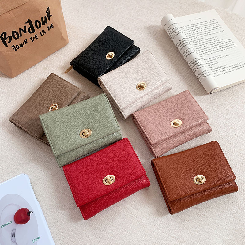 ความเรียบง่าย สไตล์ เดลิคาซี่ หนัง ปู่ ผู้หญิงกระเป๋าสตางค์มัลติฟังก์ชั่หลายบัตรกรณีเงินสดกระเป๋าสตางค์