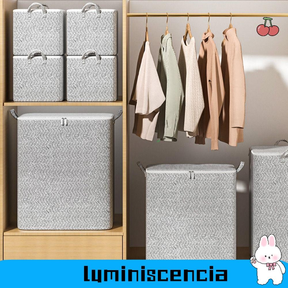 Luminscencia กระเป๋าเก็บเสื้อผ้าพร้อมที่จับตู้เสื้อผ้าตะกร้าเก็บผ้านวมขนาดใหญ่พร้อมฝาปิดซิปฝุ่นตู้เสื้อผ้าการเรียงลําดับถังเก็บสําหรับการเดินทาง