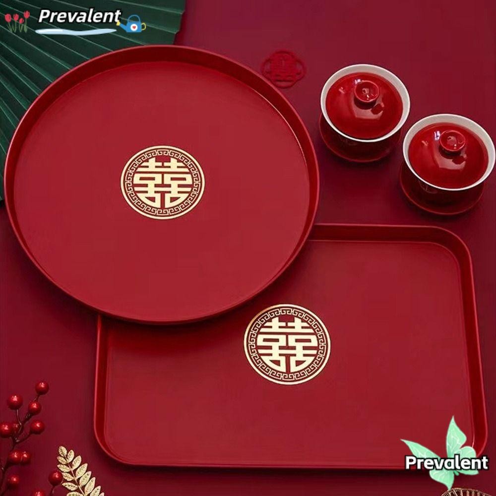 พรีวา 1ชิ้น ซี ถาด,ตกแต่งขนมขบเคี้ยวผลไม้ขนมปังปิ้งถาดสีแดง,ทนทานจัดเลี้ยงงานแต่งงานพลาสติกงานรื่นเริงอุปกรณ์จีนแบบดั้งเดิมแผ่น