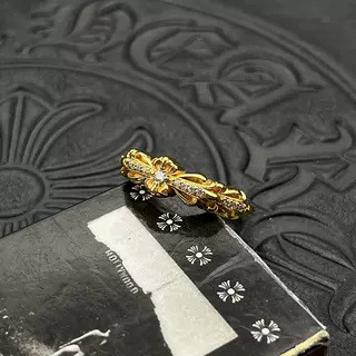 CH♥ Ring Gold 22K Diamond Open Small Ring CJ090 Gold