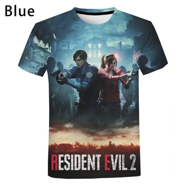 2023ใหม่ Resident Evil เกม3D คอสเพลย์ชุด TShirt Street เสื้อผ้าผู้ชายเสื้อยืดฤดูร้อนแขนสั้นผู้ชายผู้หญิงแฟชั่นฤดูร้อนใหม่แฟชั่นรอบคอเสื้อยืด