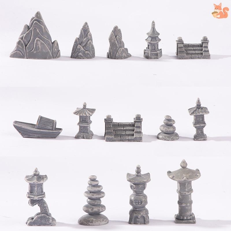 [BI] Rockery Stone Tower House Mini Home Decor Miniature Fairy Garden เครื่องประดับอุปกรณ์ตกแต่งงานฝีมือ TH