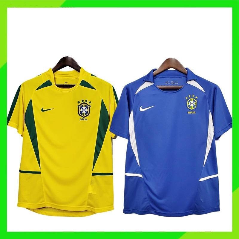 2002 เสื้อฟุตบอลบราซิล Home Away Retro RONALDO #9 Ronaldinho #11