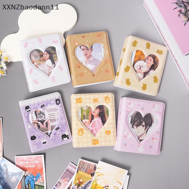 Xnz 36 การ์ด Kpop Card Binder ชื่อการ์ดหนังสือ Photocard ผู้ถือหมีน่ารักอัลบั้มรูป 3 นิ้ว Love Heart Hollow ภาพกรณี MHF