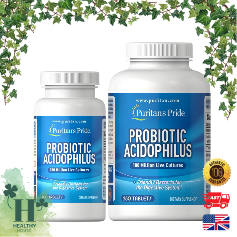 พร้อมส่ง Puritan's Pride Probiotic Acidophilus 100 million อาหารเสริมระบบย่อยอาหาร 100 Caplets