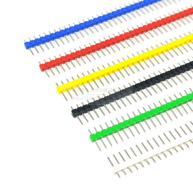สีเดี่ยวแถว Pin Pitch 2.54MM 1 * 40P Straight Pin สีดํา/ขาว/แดง/น้ําเงิน/เหลือง/เขียว/ส้ม 2.54MM Color Pin Header