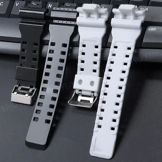สายนาฬิกาซิลิโคนสําหรับสร้อยข้อมือ Casio นาฬิกาดิจิตอล GA110 100 120 200 150 300 G8900 GLS8900 GR8900 GLS100 GW8900 GD100 110 120 สายนาฬิกาผู้ชายผู้หญิงนักเรียนเข็มขัดข้อมือ
