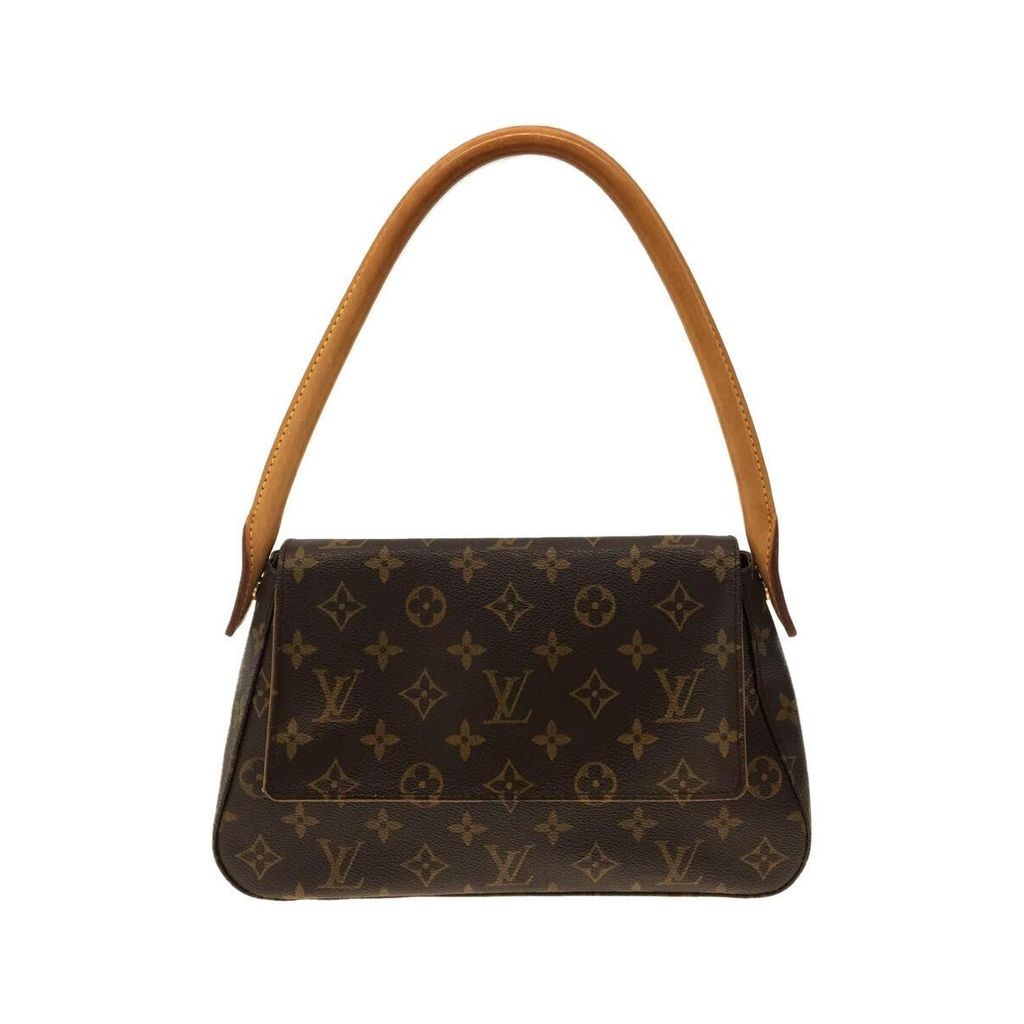 Louis VUITTON Handbag Monogram Looping Brown PVC มีลวดลายทั้งหมดโดยตรงจากญี่ปุ่น มือสอง
